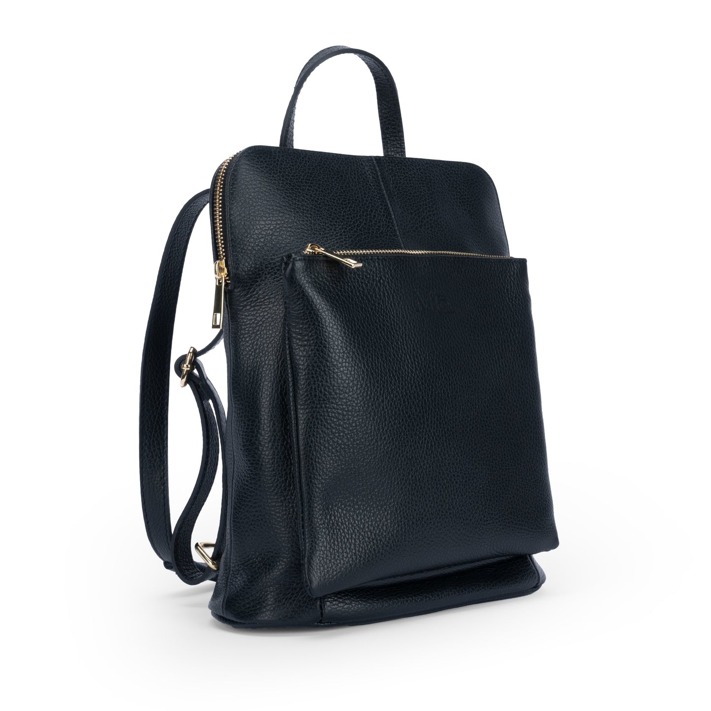 Mia - MADE IN ITALY Medium Convertible Backpack Purse, Genuine Italian Leather, 4 in 1 Design - Ideal For Everyday Use