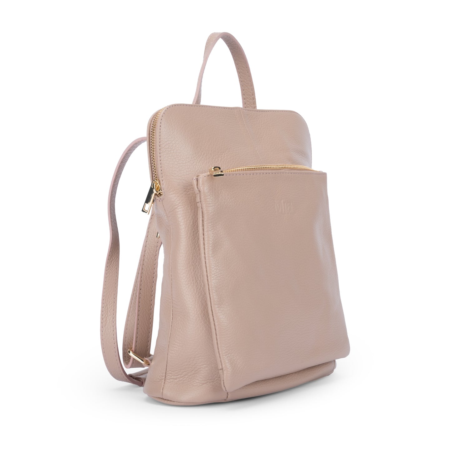 Mia - MADE IN ITALY Medium Convertible Backpack Purse, Genuine Italian Leather, 4 in 1 Design - Ideal For Everyday Use