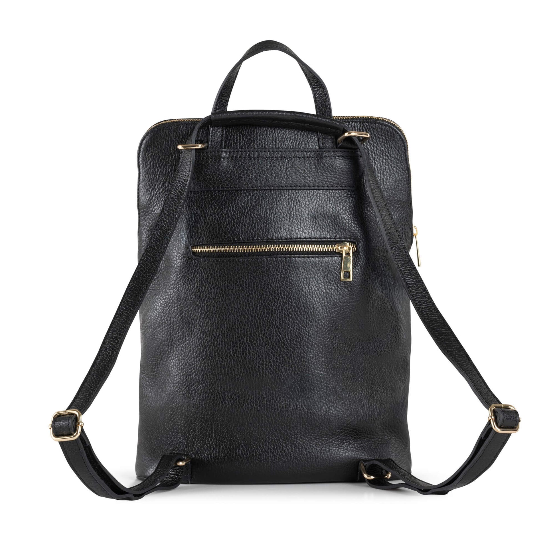 Italian leather backpack and crossbody bag - SARAH Black