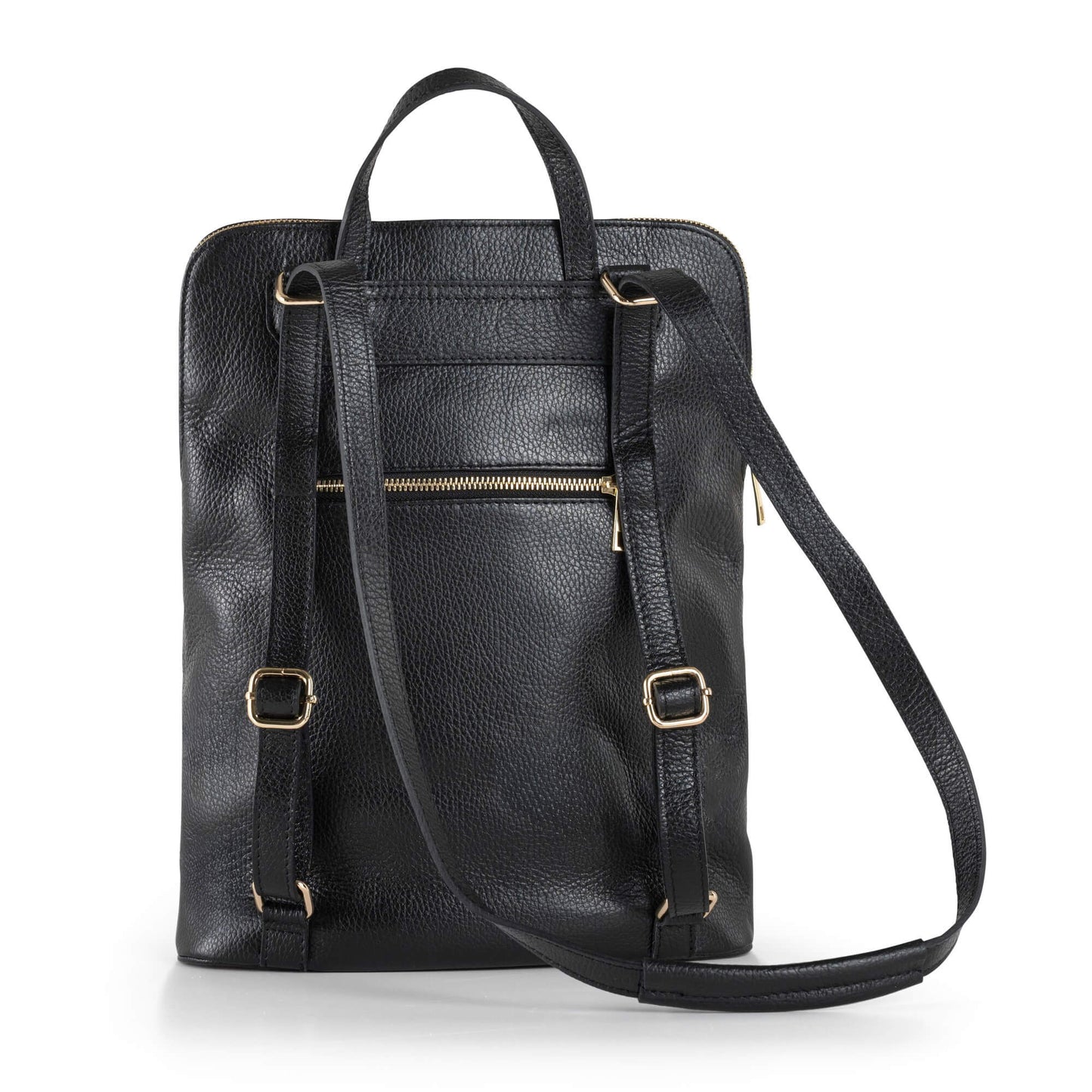 Italian leather backpack and crossbody bag - SARAH Black