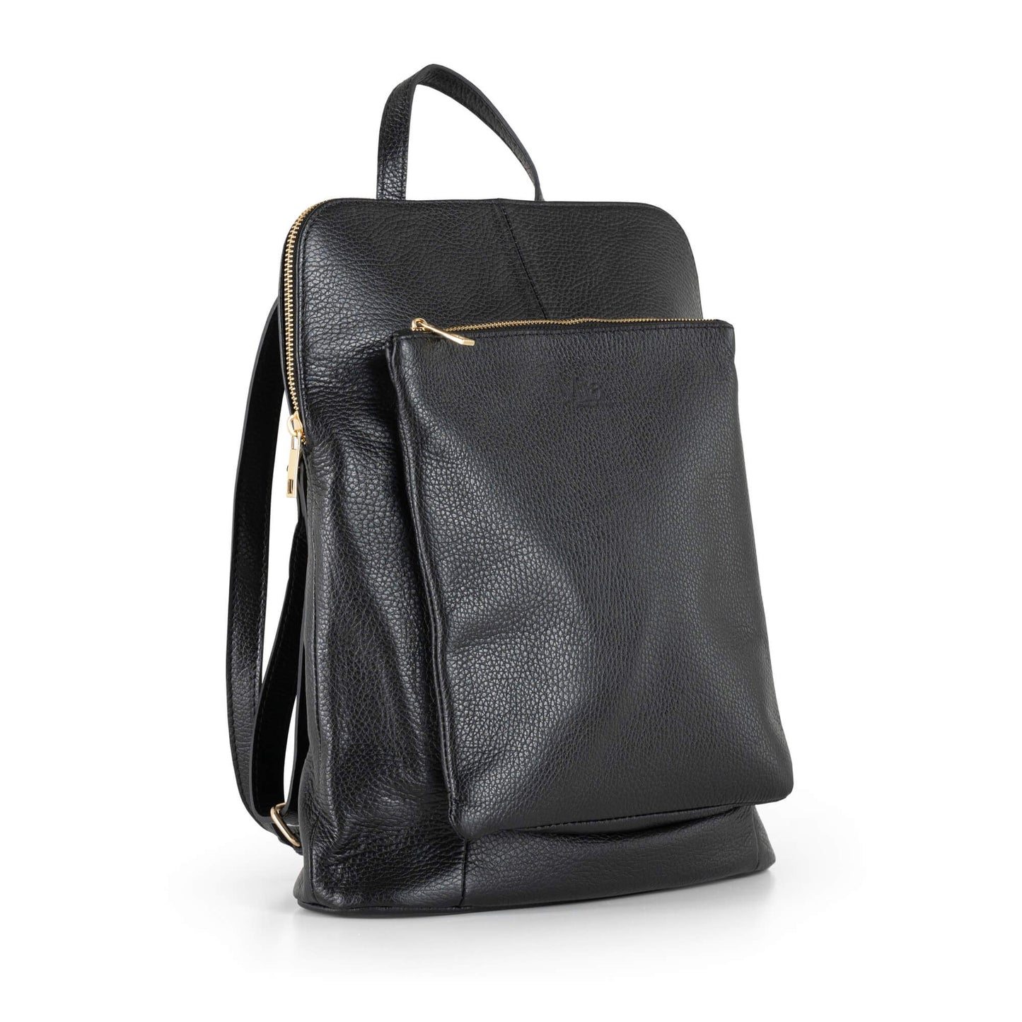 Italian leather backpack and crossbody bag - SARAH Black