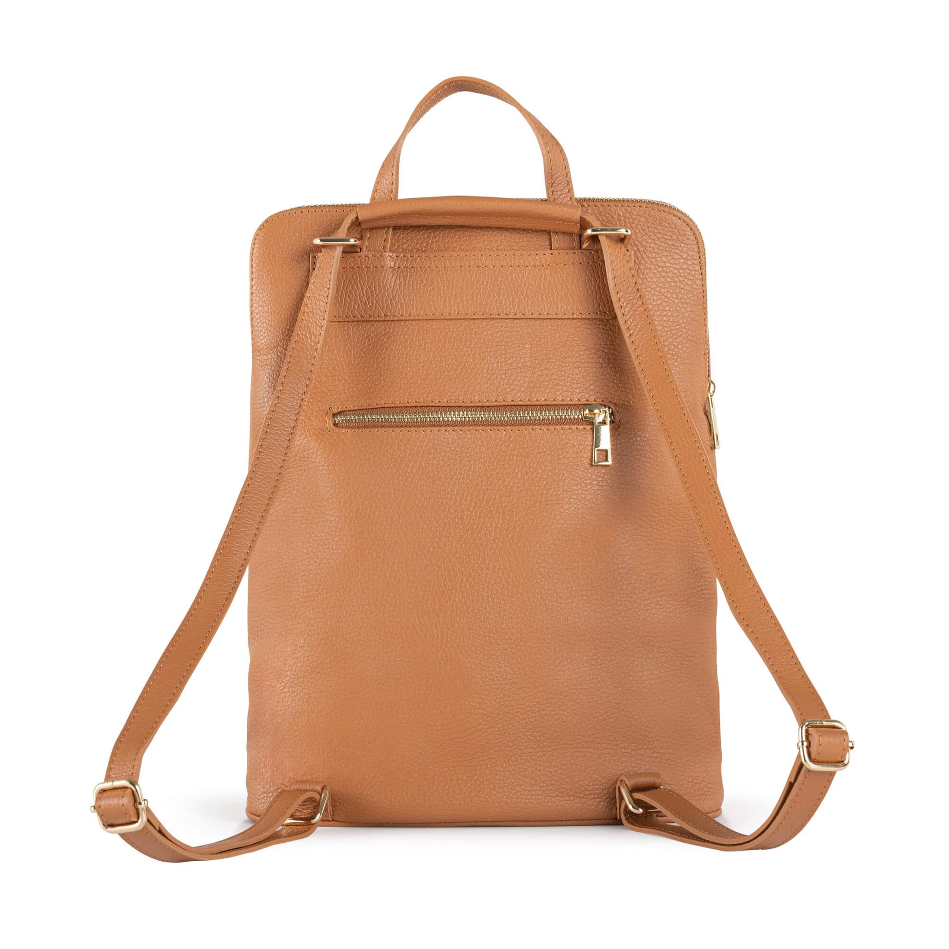 Italian leather backpack and crossbody bag - SARAH - Brown