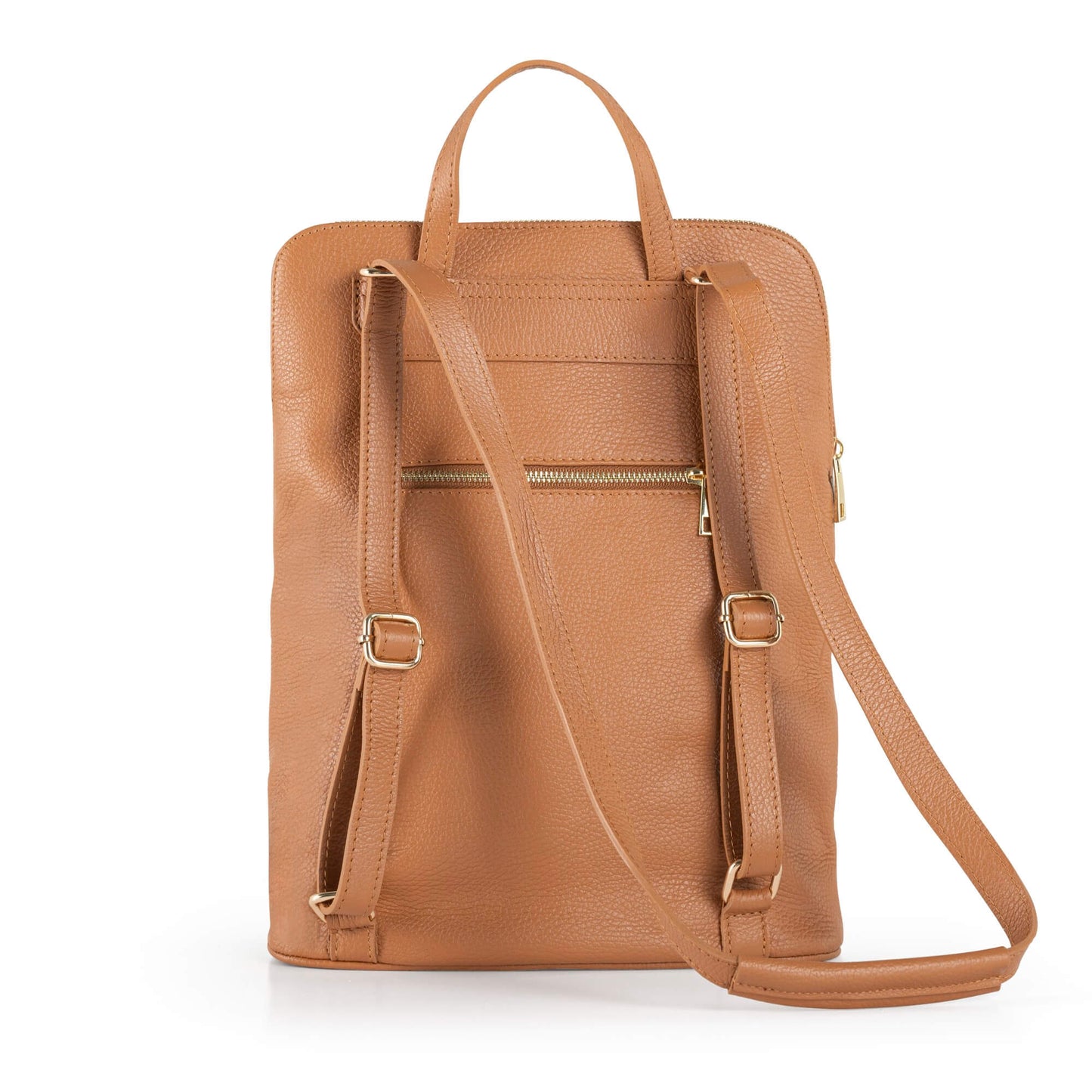 Italian leather backpack and crossbody bag - SARAH - Brown