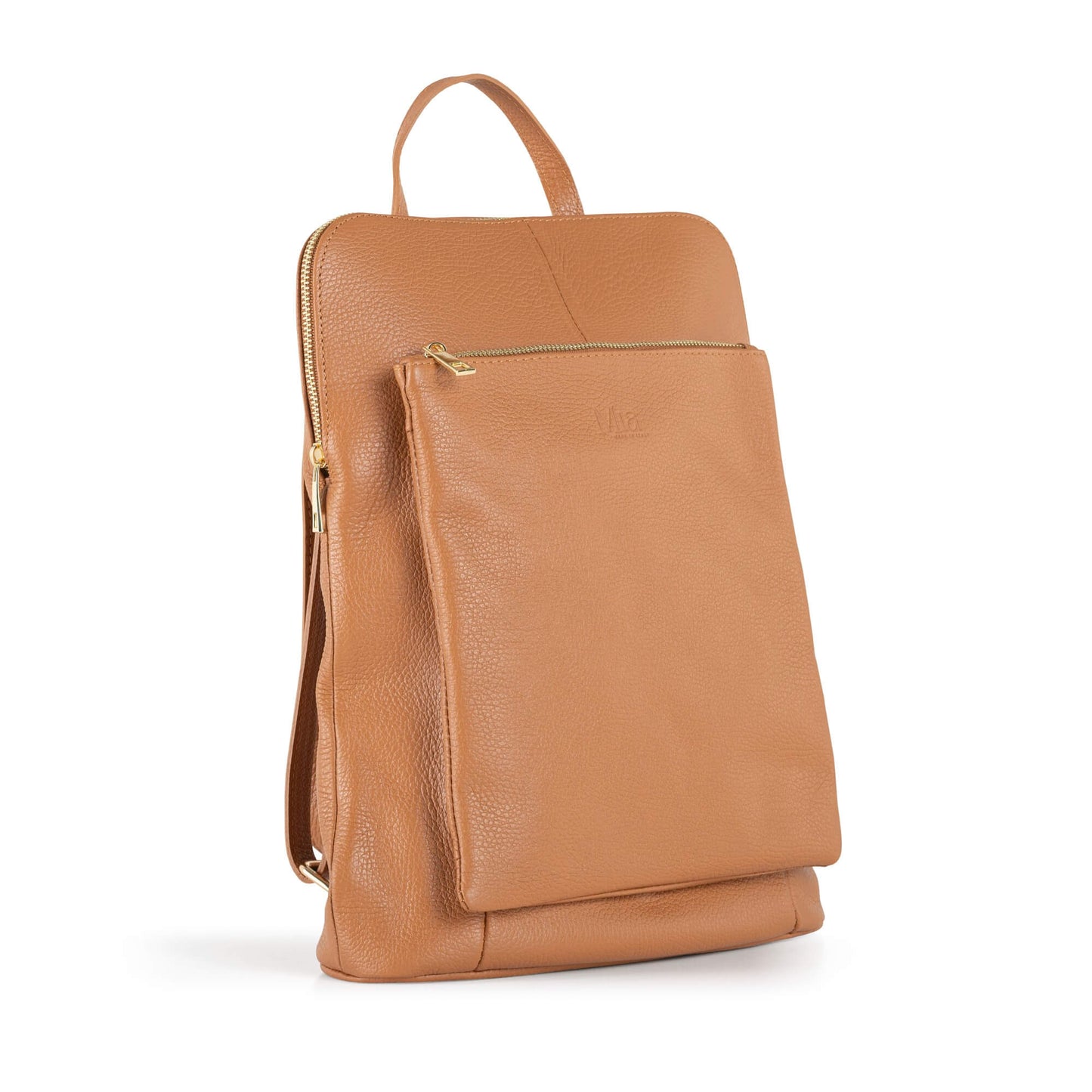 Italian leather backpack and crossbody bag - SARAH - Brown