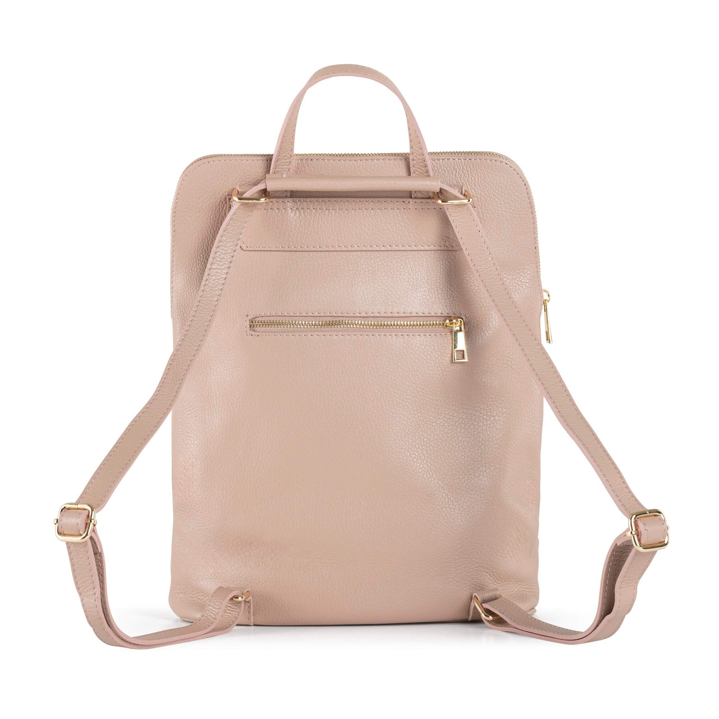 Italian leather backpack and Crossbody bag - SARAH - Nude