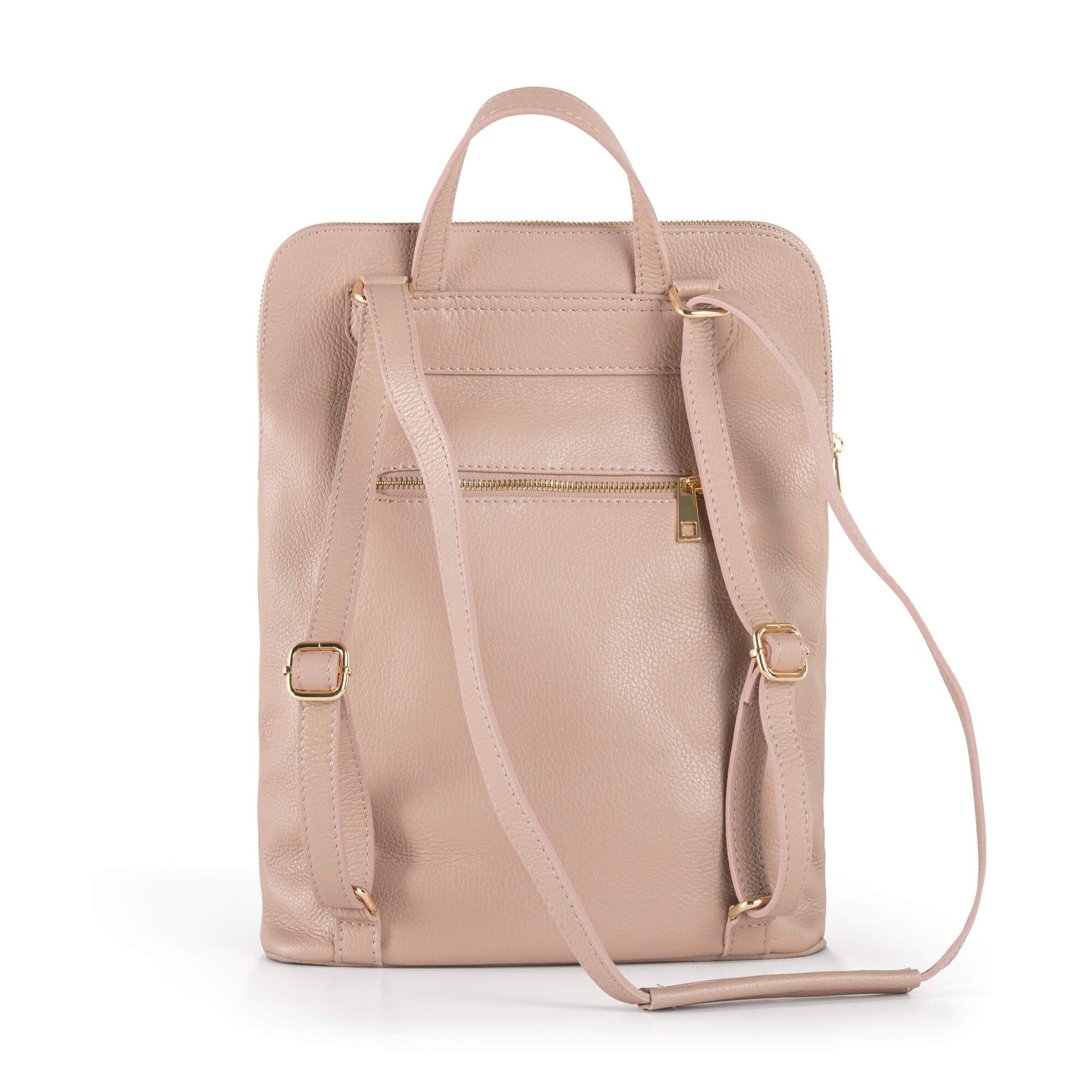 Italian leather backpack and Crossbody bag - SARAH - Nude