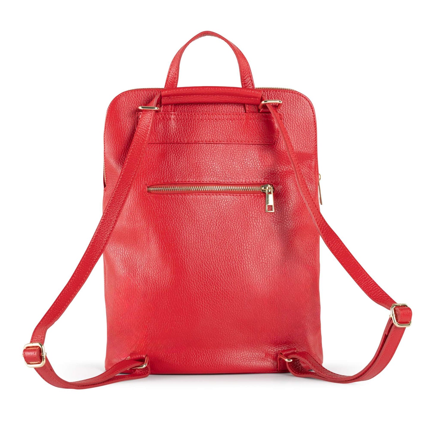 Italian leather Backpack and Crossbody bag - SARAH - Red