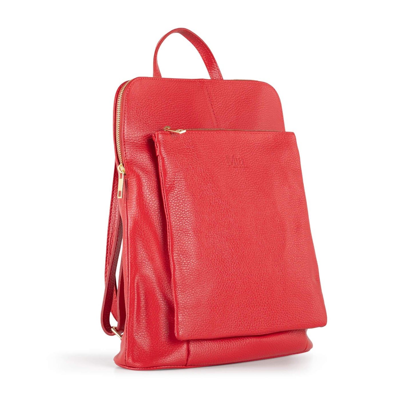 Italian leather Backpack and Crossbody bag - SARAH - Red